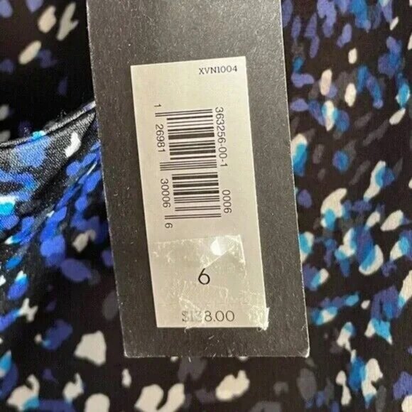 NEW Banana Republic Dress Womens 6 black blue flecked shift loose classic - Picture 6 of 10